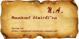 Mauskopf Almiréna névjegykártya